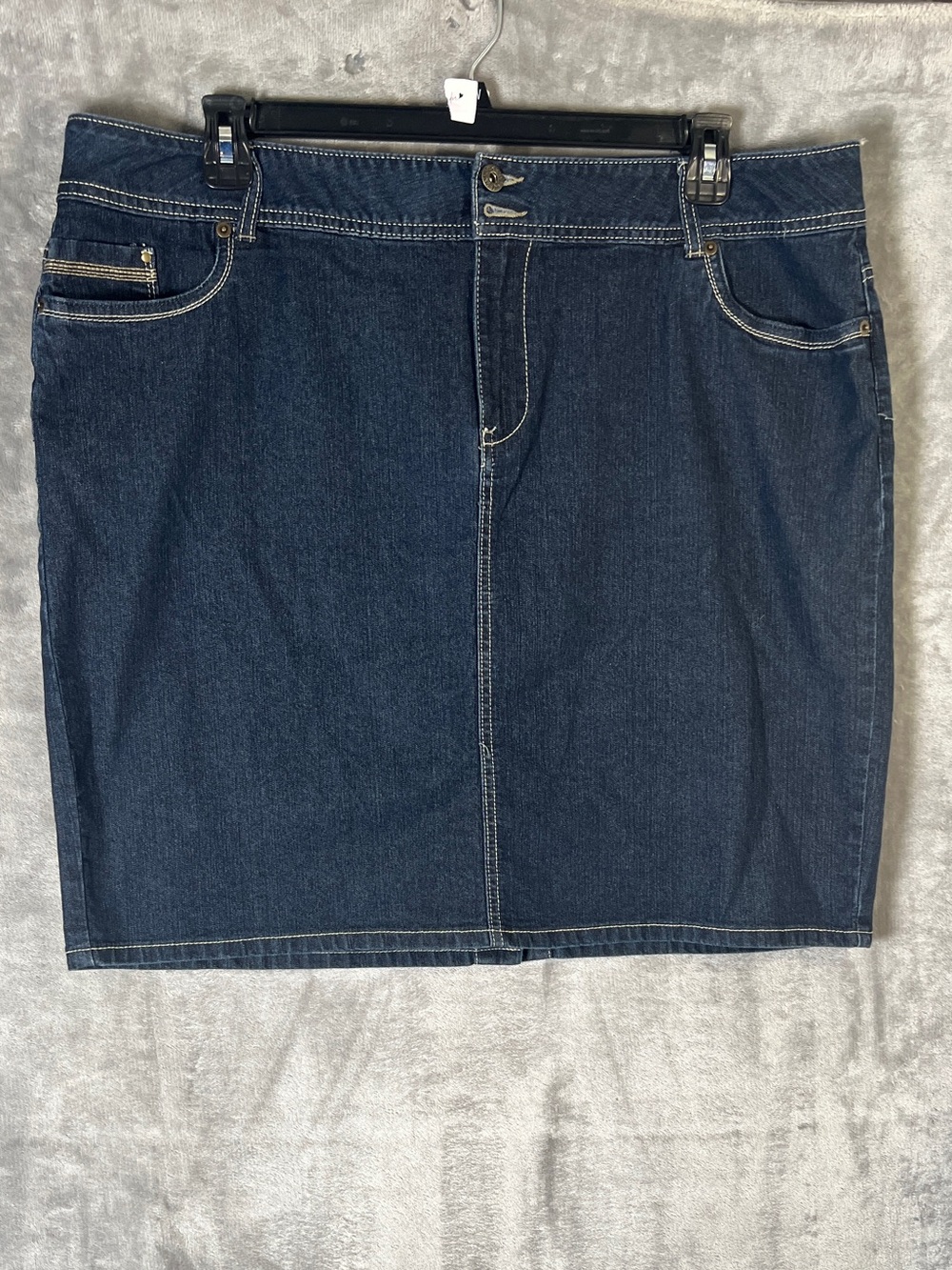 Dress Barn Dark Indigo Denim Mini Skirt